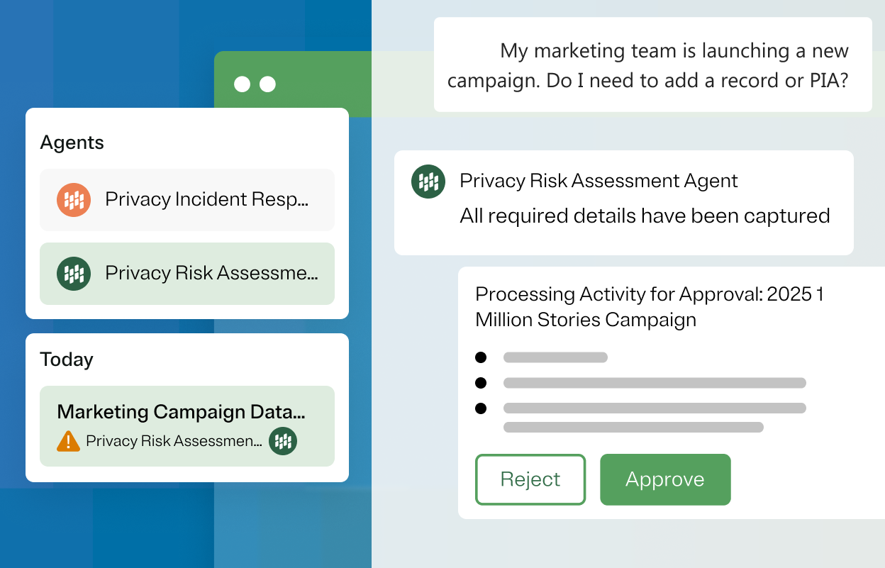Onetrust Privacy Automation - Privacy Agent chat